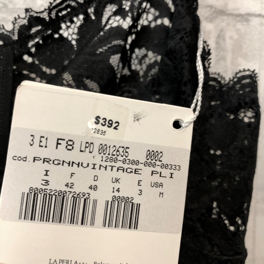 La Perla | SETA Vintage Plisse Brazilian Slip & Thong | Black | Size 3 or Med - Picture 2 of 4